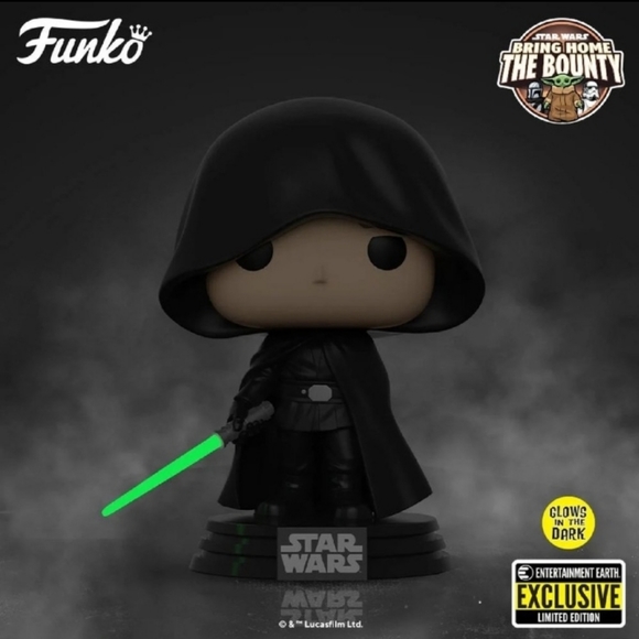 Funko Pop! Star Wars: The Mandalorian Luke Skywalker GITD #501 NIB - Picture 6 of 9